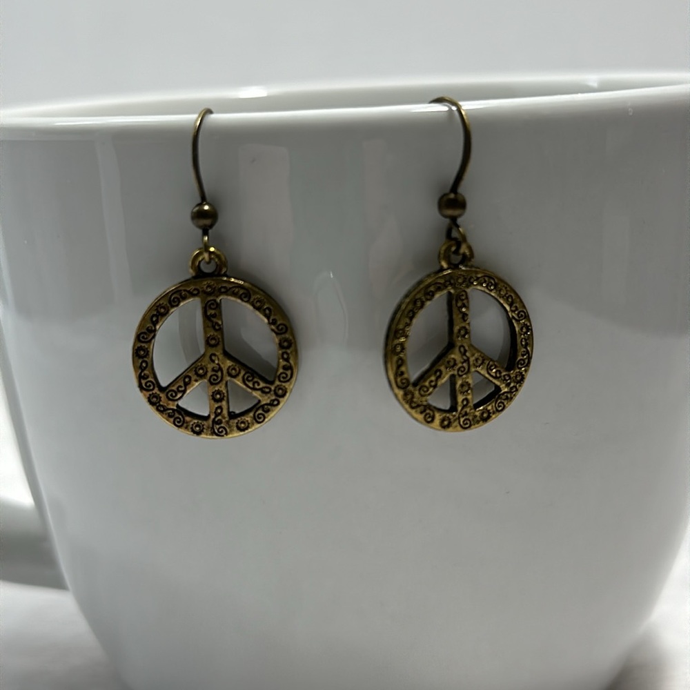 Peace Sign Earrings - Picture 3 of 5